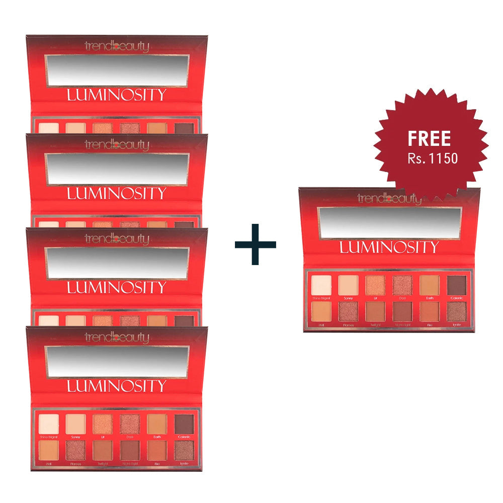    TREND BEAUTY EYESHADOW 12 COLOR PALETTE LUMINOSITY 4pc Set + 1 Full Size Product Worth 25% Value Free