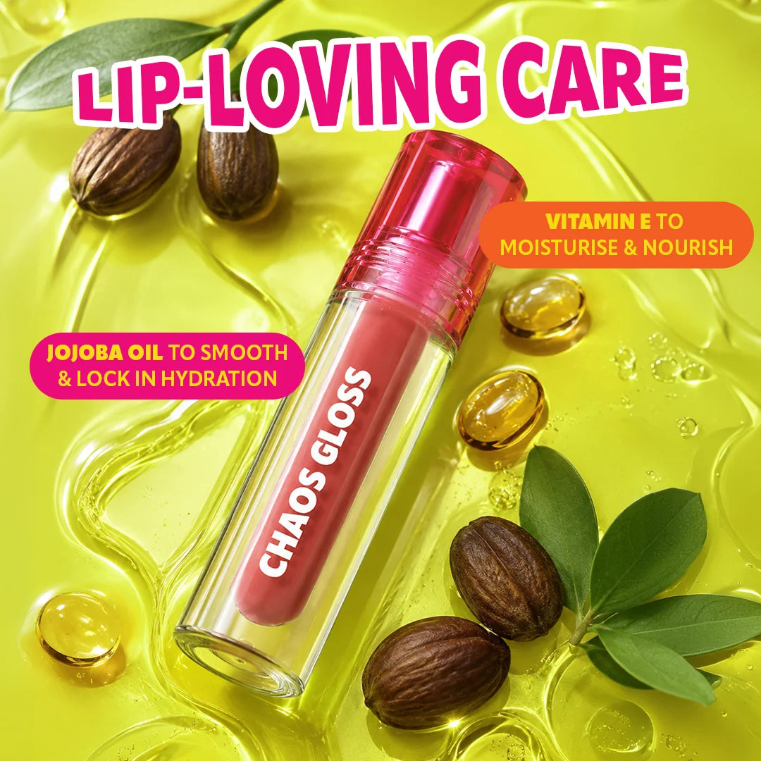 Trouble Maker Chaos Gloss Lipgloss Hopscotch Mahogany Nude 4pc Set + 1 Full Size Product Worth 25% Value Free