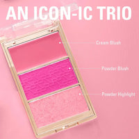 Makeup Revolution Blush Icon Palette Hot Pink Flag 4pc Set + 1 Full Size Product Worth 25% Value Free