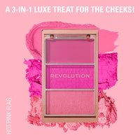 Makeup Revolution Blush Icon Palette Hot Pink Flag 4pc Set + 1 Full Size Product Worth 25% Value Free